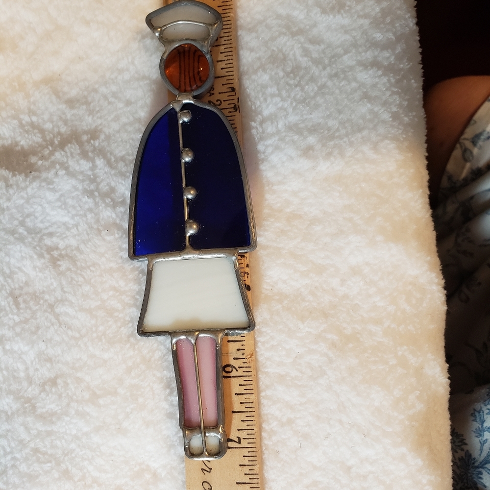 "ART"  REAL GLASS  STAINED GLASS   NURSE ORNAMENT